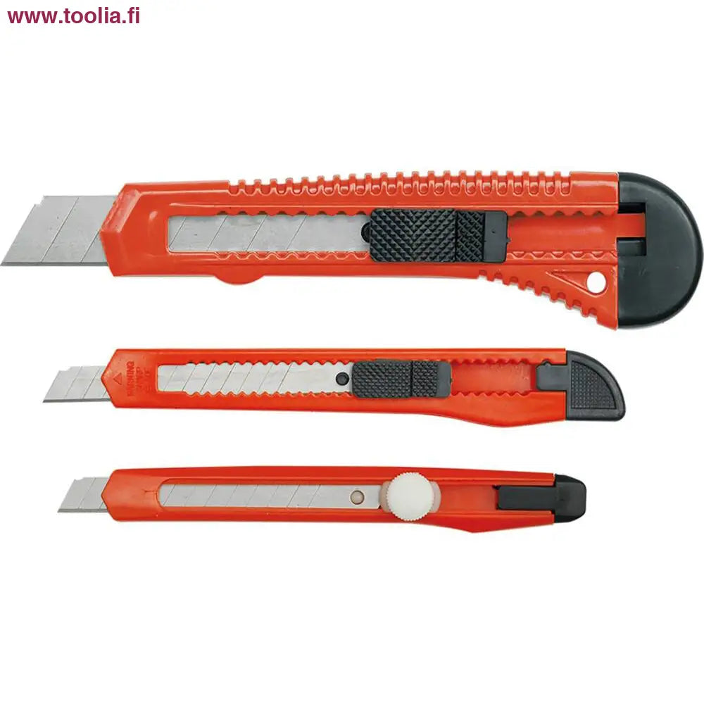 Katkoteräveitsisarja 3-os|Katkoteräveitsisarja 3-os kuvituskuva|Katkoteräveitsisarja 3-os myyntipakkaus