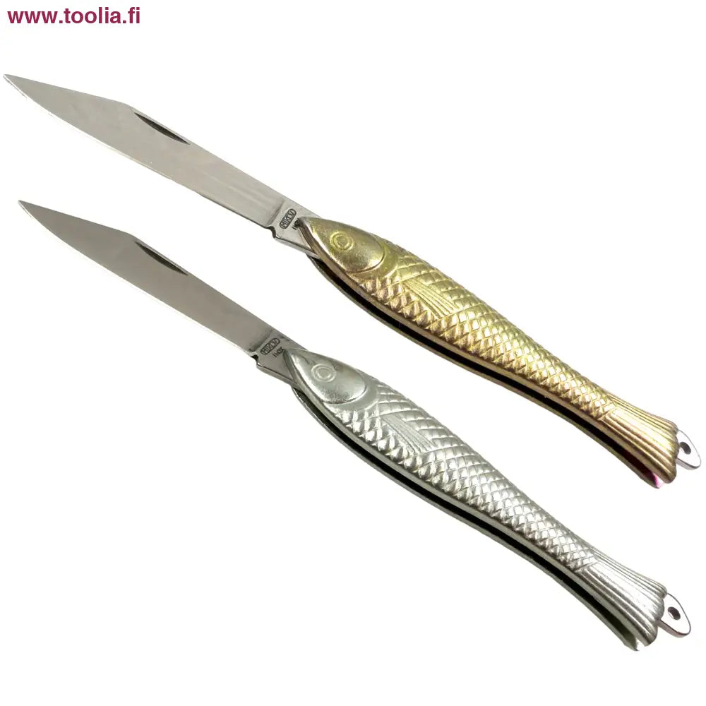 Mikov Linkkuveitsi 13 cm kala|Mikov Linkkuveitsi 13 cm kala kulta|Mikov Linkkuveitsi 13 cm kala hopea|Mikov Linkkuveitsi 13 cm kala myyntipakkaus kulta|Mikov Linkkuveitsi 13 cm kala kulta|Mikov Linkkuveitsi 13 cm kala hopea