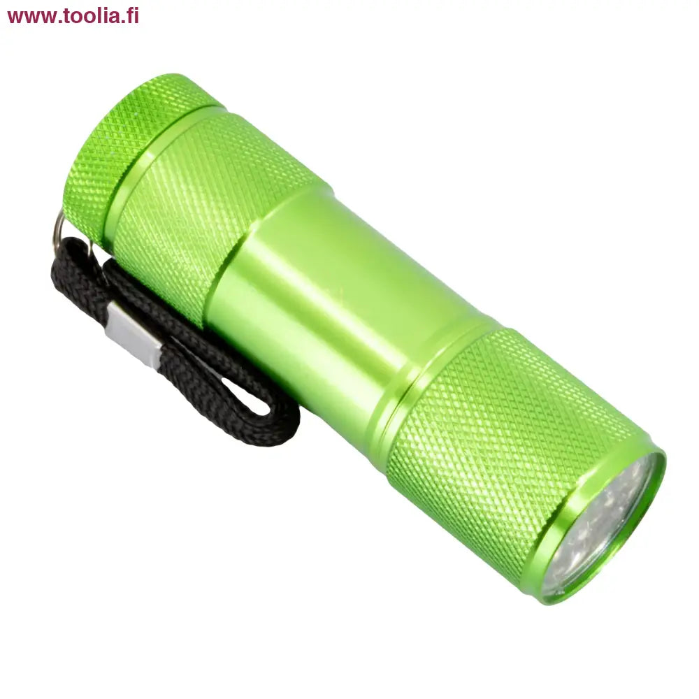 Nankai Taskulamppu mini 1W 9-Ledä ja käsiremmi|Taskulamppu mini myyntipakkaus|Taskulamppu mini kuvituskuva|tarjouserä|Taskulamppu mini virtapainike