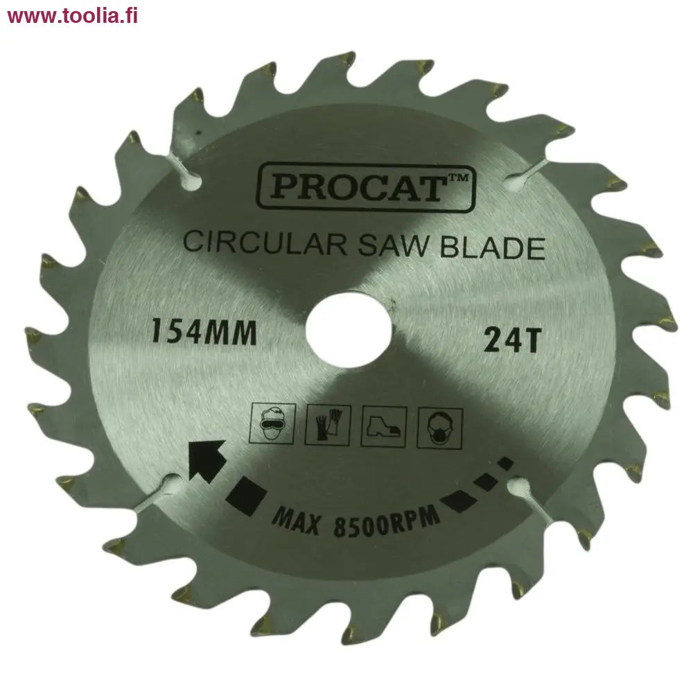Pyörösahanterä Procat 154 x 24H keskiö 20 mm prikat 16 ja 13 mm