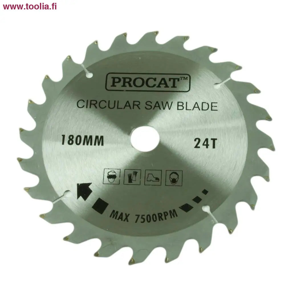 Pyörösahanterä Procat 180 x 24H keskiö 20 prikka 16 mm