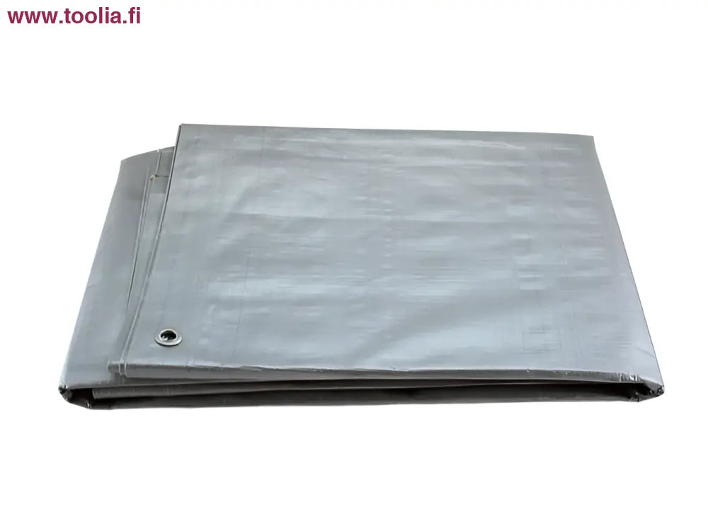 Robota kestopeite 6x10m: harmaa vedenpitävä pressu vahvistetulla tikkauksella ja metallilenkeillä