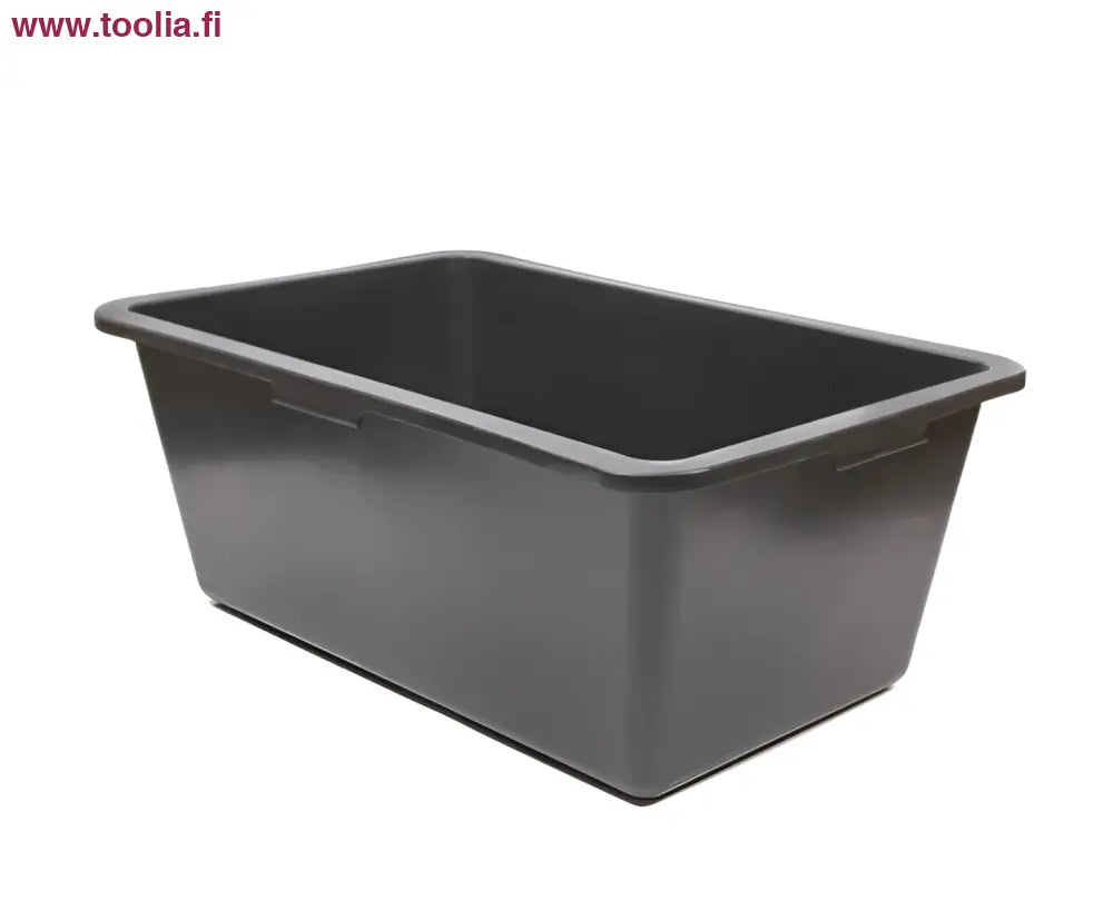 Robota rakennuspalju 40l musta muovinen suorakaideastia vahvistetuilla kulmilla ja kahvoilla