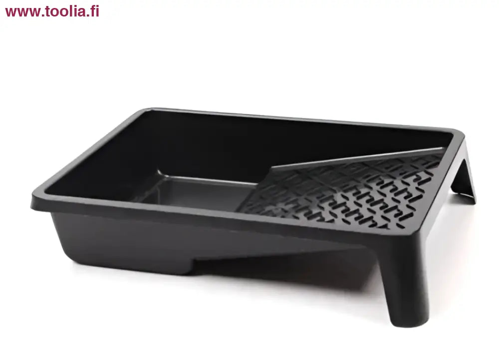 Musta muovinen maalausastia Telakaukalo — Standard, 5 cm pituus, teksturoitu pinta ja integroidut jalat