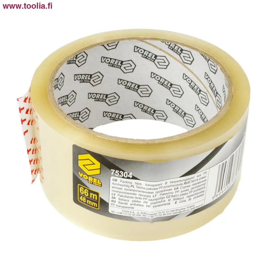 Vorel Pakkausteippi 48 mm / 66 m läpinäkyvä