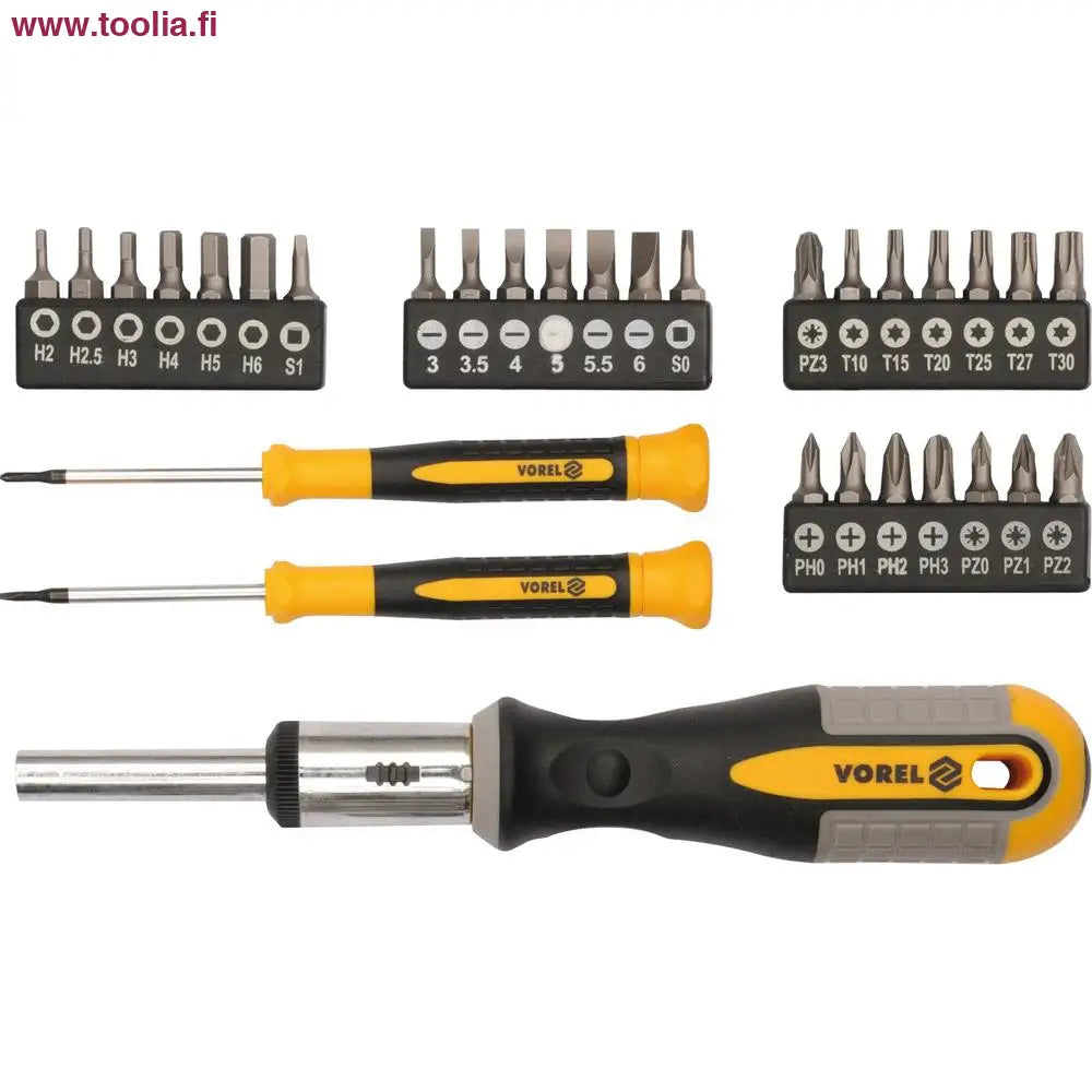 Vorel Räikkäruuvimeisselisarja 31-os|Vorel Räikkäruuvimeisselisarja 31-os|Vorel Räikkäruuvimeisselisarja 31-os kuvituskuva