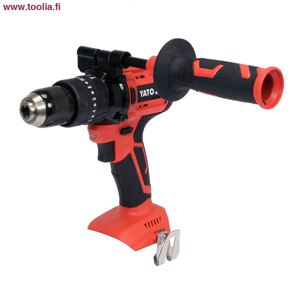 Yato Akkuiskuporakone 18V 75Nm hiiliharjaton moottori runko|Yato Akkuiskuporakone 18V 75Nm sivusta|Yato Akkuiskuporakone 18V 75Nm myyntipakkaus|Yato Akkuiskuporakone 18V 75Nm kara|Yato Akkuiskuporakone 18V 75Nm valo|Yato Akkuiskuporakone 18V 75Nm takaa