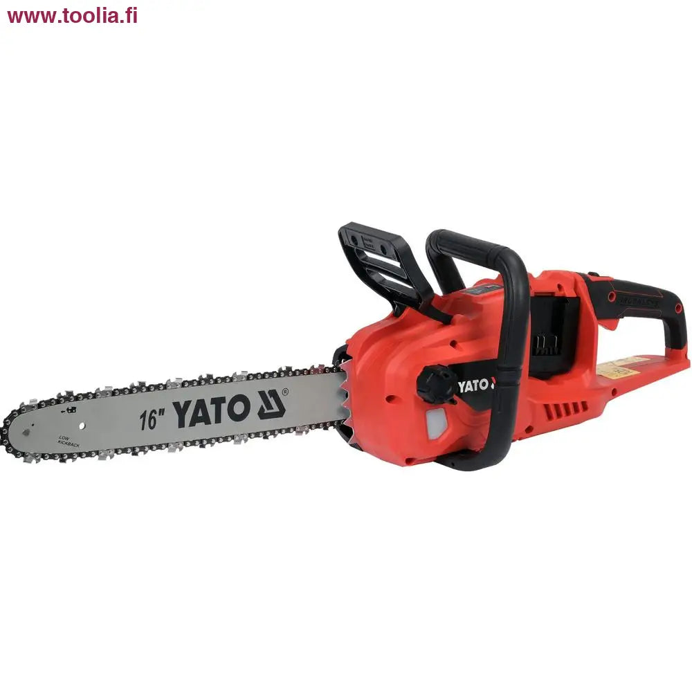 Yato Akkumoottorisaha 16" 2X18V runko|Yato Akkumoottorisaha 16" 2X18V runko halkaisukäytössä|Yato Akkumoottorisaha 16" 2X18V runko sahauskäytössä|Yato Akkumoottorisaha 16" 2X18V runko kädessä|Yato Akkumoottorisaha 16" 2X18V runko nurmikolla|Yato Akkumoottorisaha 16" 2X18V runko virtapainike|Yato Akkumoottorisaha 16" 2X18V runko sivulta|Yato Akkumoottorisaha 16" 2X18V runko edestä|Yato Akkumoottorisaha 16" 2X18V runko sivulta