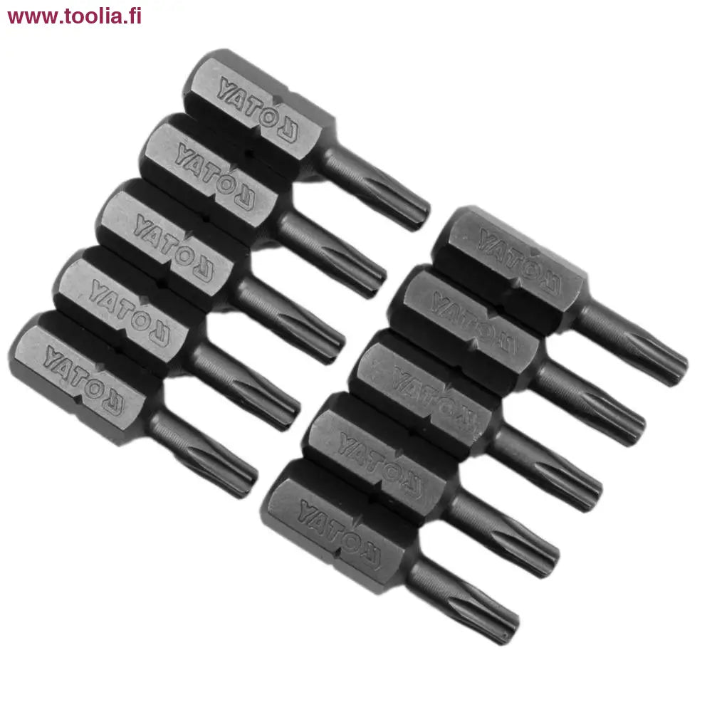 Yato Konekärki Torx 25 mm|10 kpl|Yato Konekärki Torx T20 / 25 mm|S2 teräs 10 kpl / paketti|||Yato Konekärki Torx T25 / 25 mm 10 kpl|Yato Konekärki Torx T10 / 25 mm 10 kpl|Yato Konekärki Torx T15 / 25 mm 10 kpl
