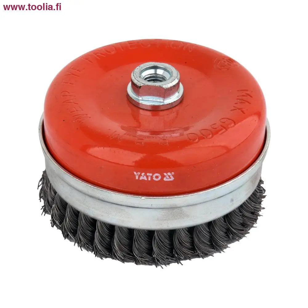 Yato Kuppiharja M14 125 mm RST punottu|Yato Kuppiharja M14 125 mm RST punottu myyntipakkaus|Yato Kuppiharja M14 125 mm RST punottu ylhäältä
