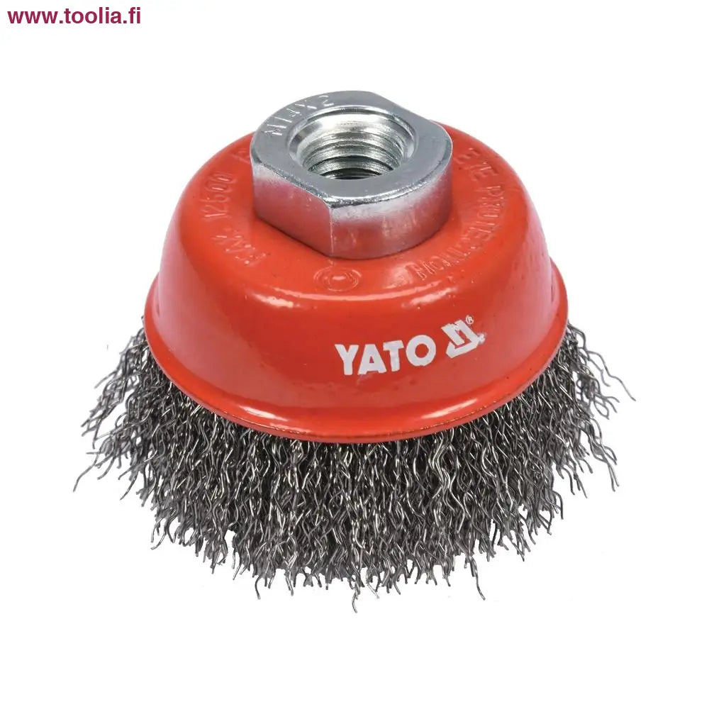 Yato Kuppiharja M14 65 mm RST|Yato Kuppiharja M14 65 mm RST myyntipakkaus|Yato Kuppiharja M14 65 mm RST ylhäältä