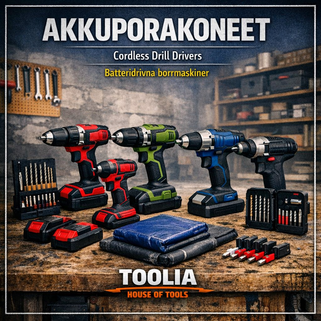 Toolia House Of Tools - Akkuporakoneet Makita LXT18v akuille yhteensopivat