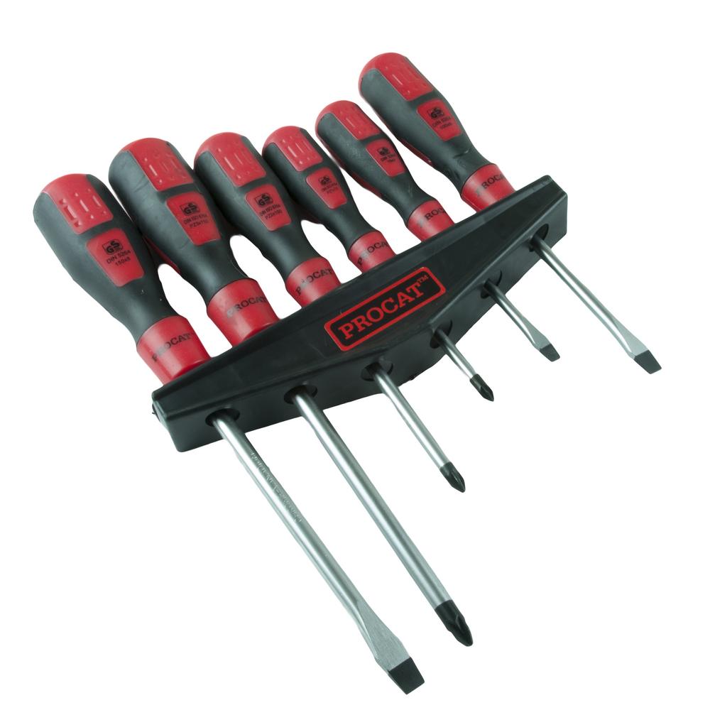 Procat Ruuvimeisselisarja 6-os   seinätelineellä
