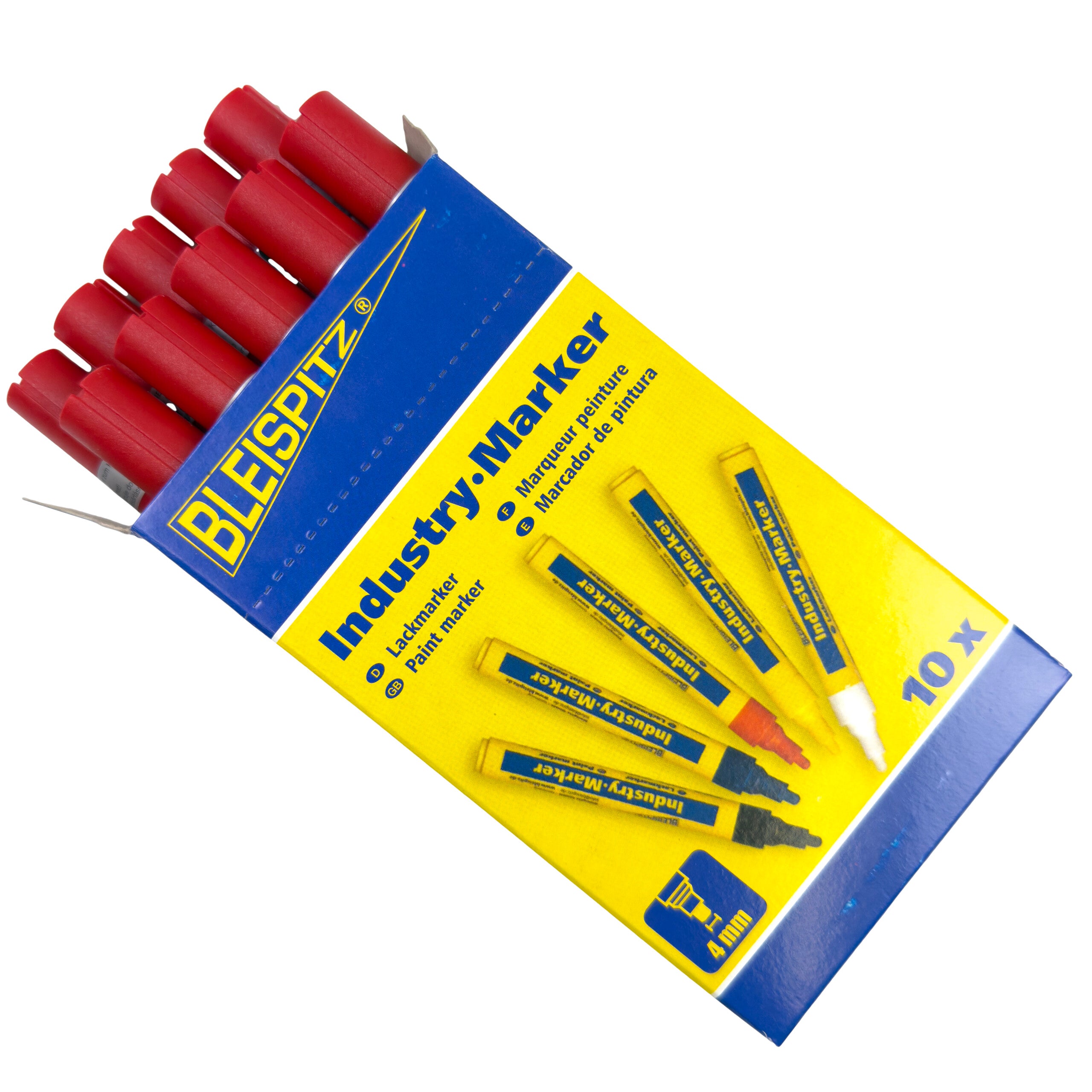 Bleispitz Maalitussi punainen    4 mm 10 kpl / pkt