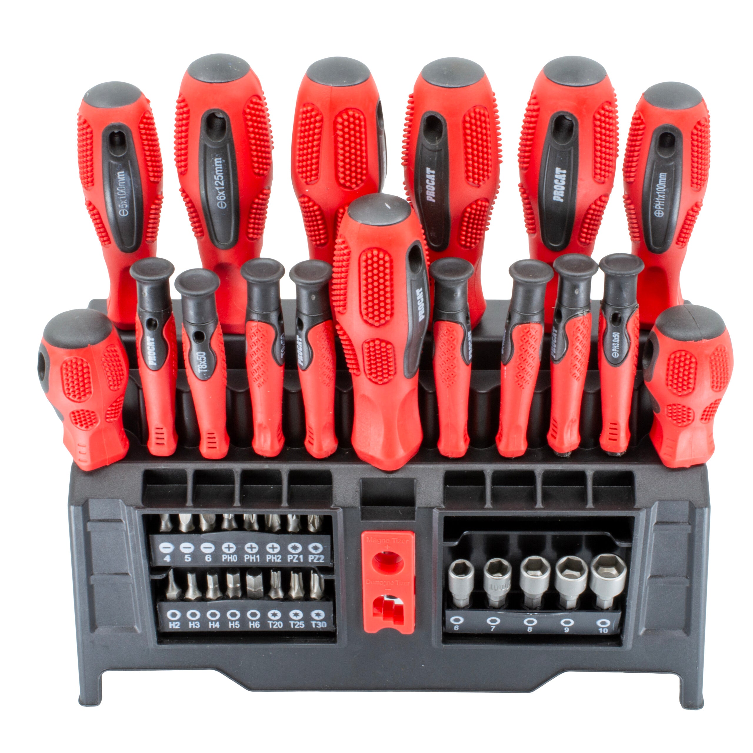 Procat Ruuvimeisseli- ja konekärkisarja 39-os|Procat Ruuvimeisseli- ja konekärkisarja 39-os myyntipakkaus|Procat Ruuvimeisseli- ja konekärkisarja 39-os ruuvimeisselit|Procat Ruuvimeisseli- ja konekärkisarja 39-os kädensija|Procat Ruuvimeisseli- ja konekärkisarja 39-os magnetisoija