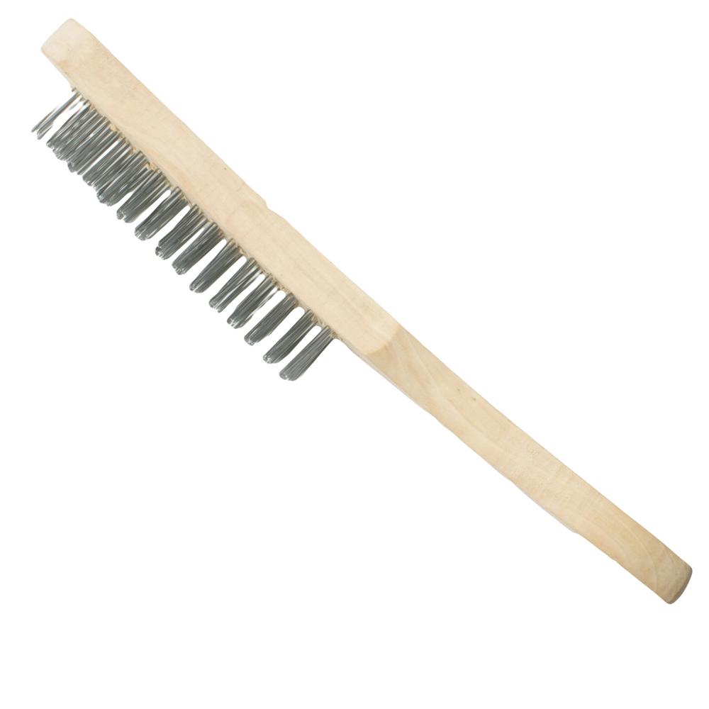 Vorel Teräsharja 4-riviä puukahvalla|Vorel teräsharja harjas