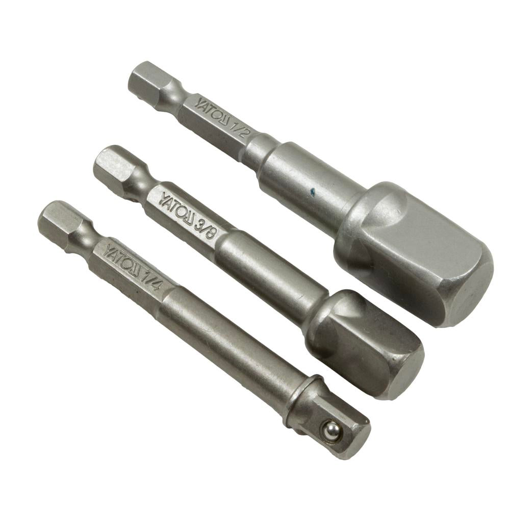 Yato Hylsyadapterisarja 3-osaa|3/8" ja 1/2" 75 mm|1/4"
