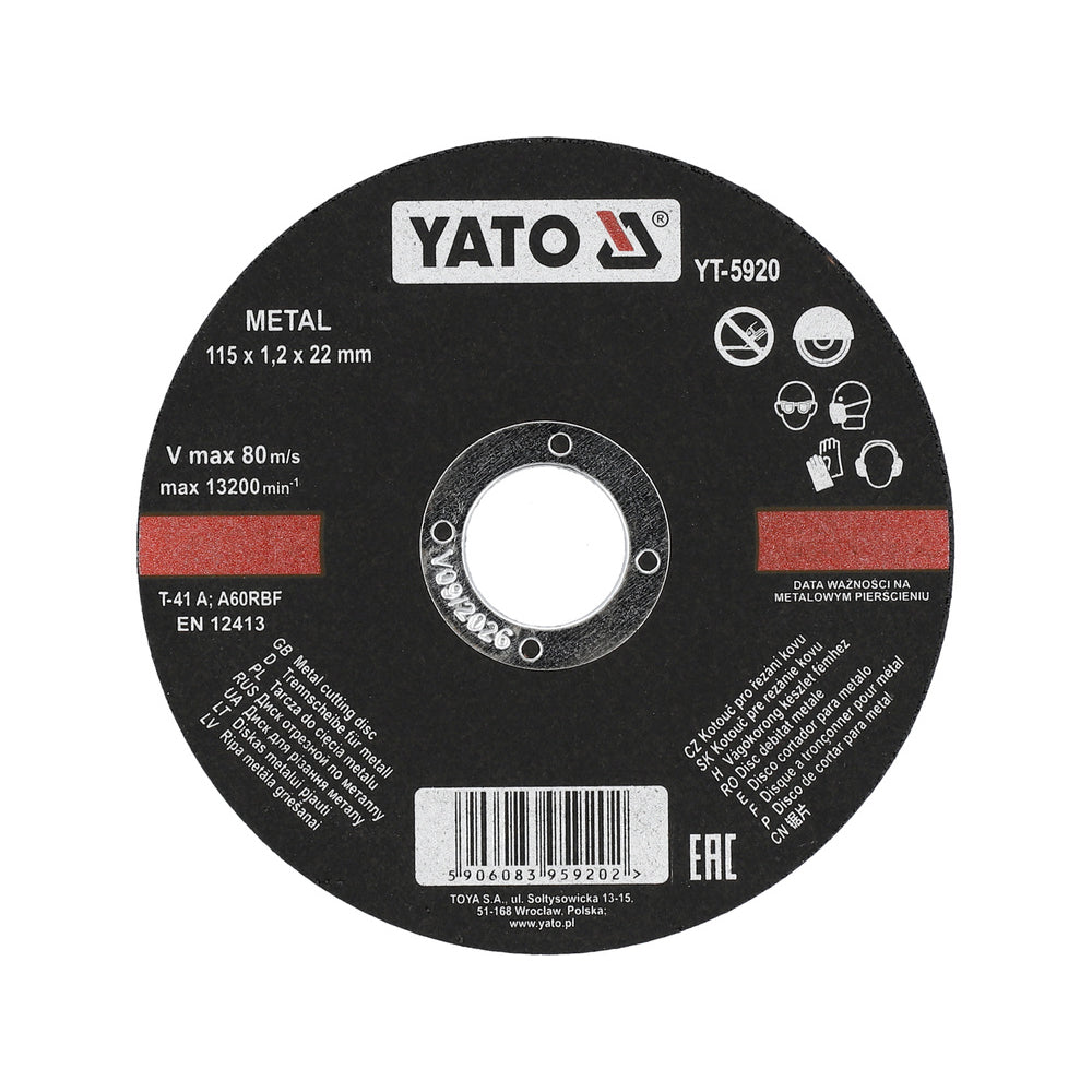 Yato Katkaisulaikka metallille   115 x 1.2 mm 5 kpl / pkt