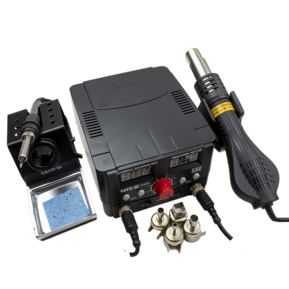 Yato Digitaalinen juotos- ja kuumapuhallinasema 100-480C||||