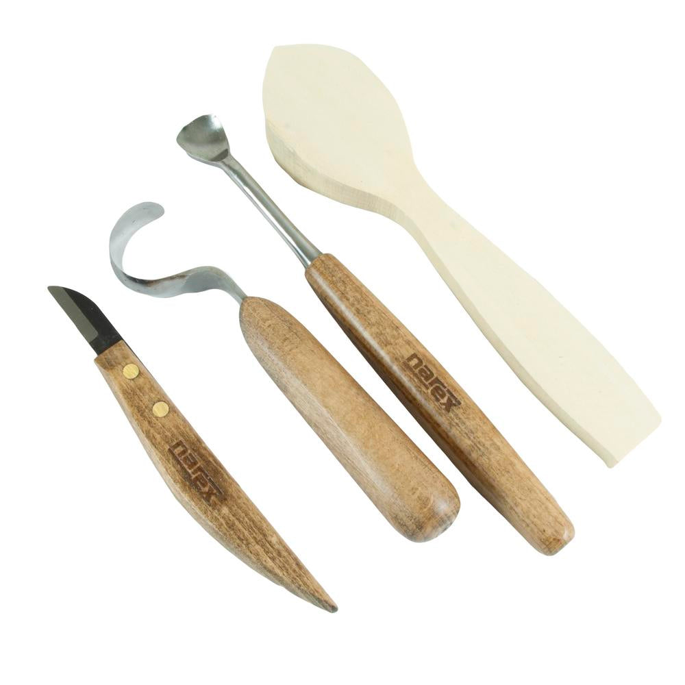 Kaiverrusveitsisarja Narex 3 osaa lusikan tekoon|