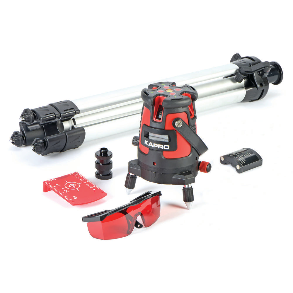 Ristilaser Kapro 875 1V + 4P|kolmijalka|punainen