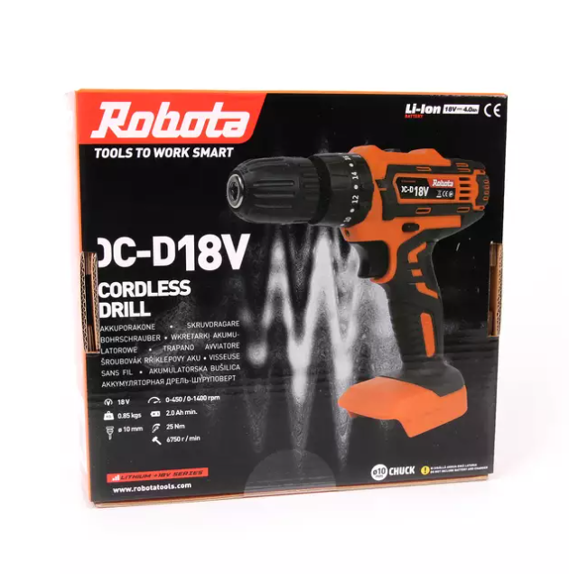 Robota akkuporakone DC-D 18V 10mm istukalla runko