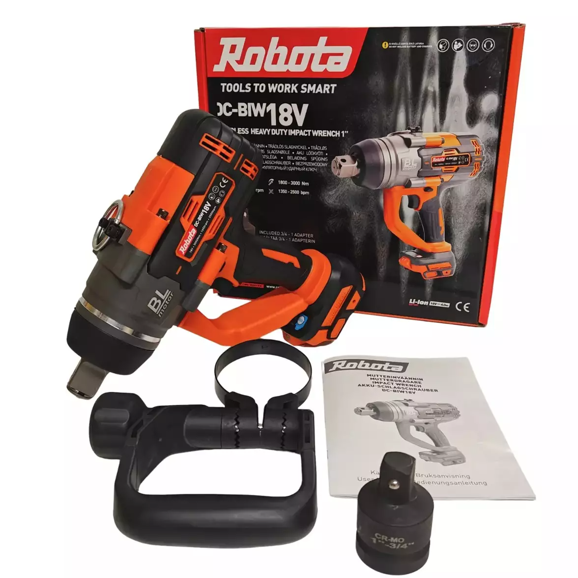 Robota Akkumutterinväännin 1", 3000Nm DC-BIW18V runko