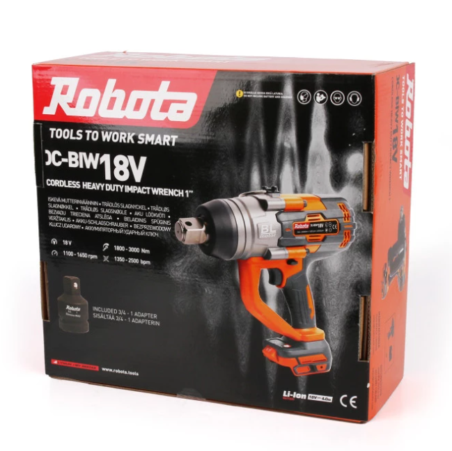 Robota Akkumutterinväännin 1", 3000Nm DC-BIW18V runko