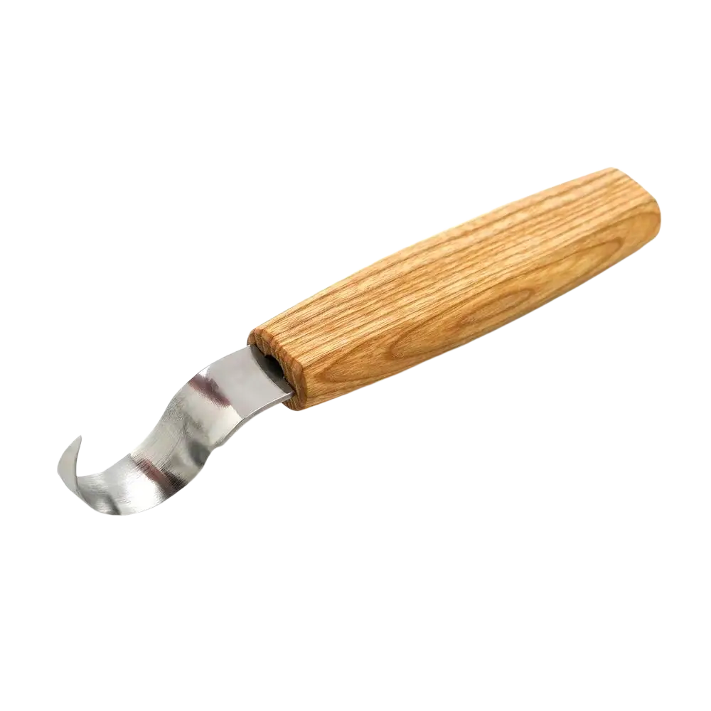 Beavercraft koverrin puolikaaren muotoinen hiiliteräs carving-työkalu vaalealla puukahvalla