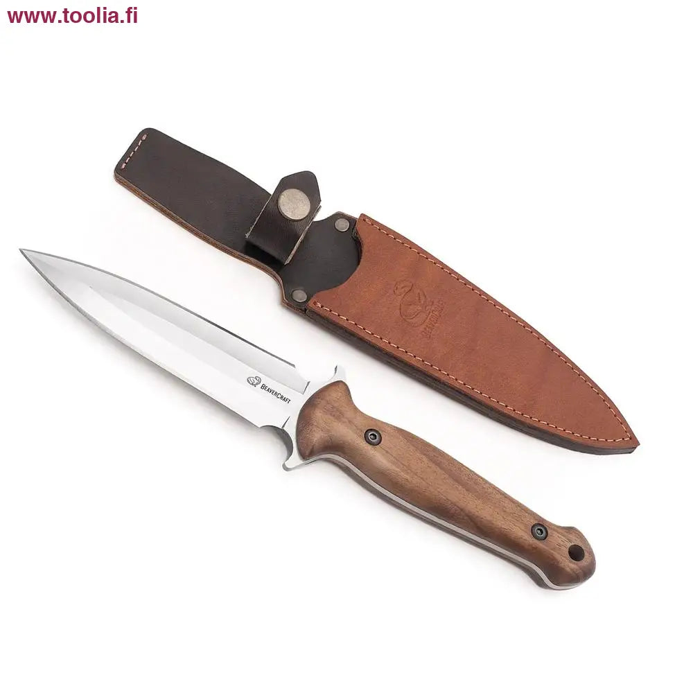 BeaverCraft Taktinen puukko TLK2 280 mm pähkinäpuu + tuppi|BeaverCraft Taktinen puukko TLK2 myyntipakkaus|BeaverCraft Taktinen puukko TLK2|BeaverCraft Taktinen puukko TLK2 terä|BeaverCraft Taktinen puukko TLK2 kahva|BeaverCraft Taktinen puukko TLK2 tupessa|BeaverCraft Taktinen puukko TLK2 kuvituskuva