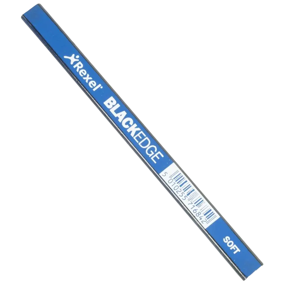 Blue x-rexel blackedge timpurinkynä sininen pehmeä kivikynä mustalla grafiittikärjellä ja hopeisella ferrulalla sopii erityisen hyvin