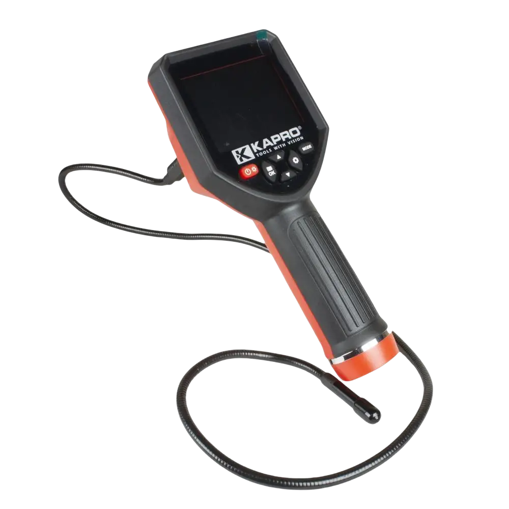 Endoskooppi kapro 397 lcd ip67 ladattava teollinen musta oranssi ergonominen kahva lcd-näytöllä sisäisiin tarkastuksiin
