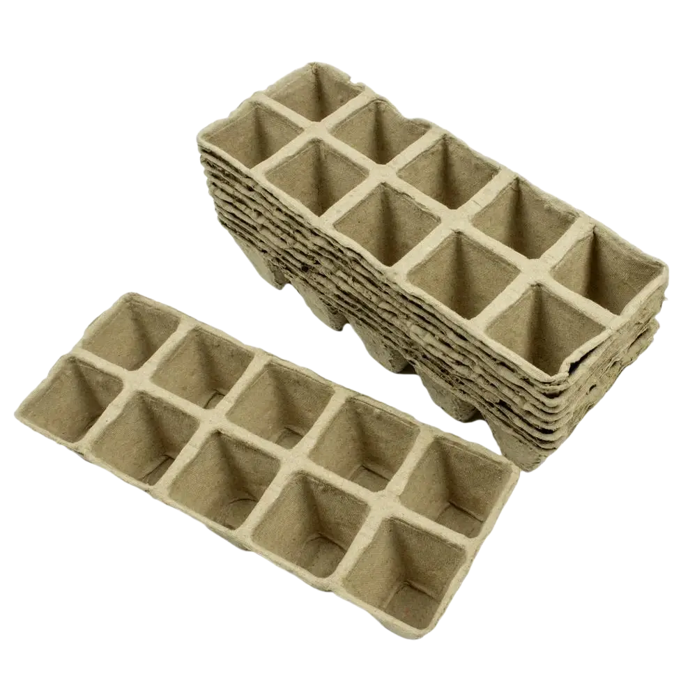 Beige flo kasvatusruukku 20.5 x 8 cm 8-lokeroa kartonkinen siementen aloitusruukku maahan ruukkuineen