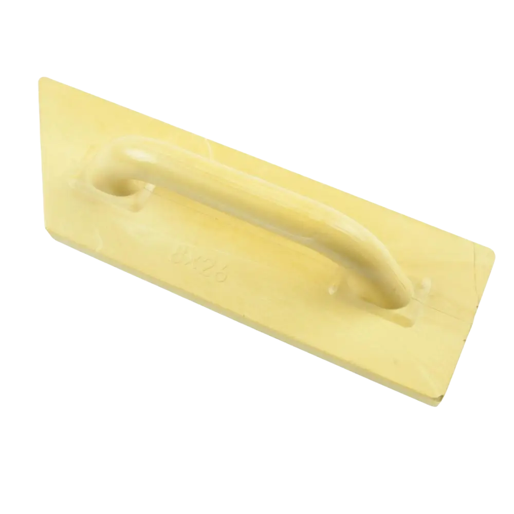 Keltainen muovinen hansahierrin schwan 80x260mm uretaanihierrin viistetyllä kahvalla