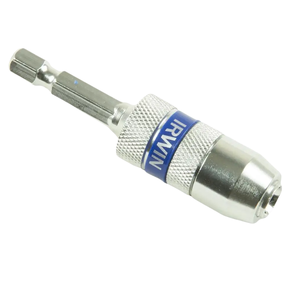 Jatkovarsi irwin 65 mm 1/4’’ harjattu metallinen adapteri, varustettu 6-särmäinen leuka ja sininen brändäysmerkintä