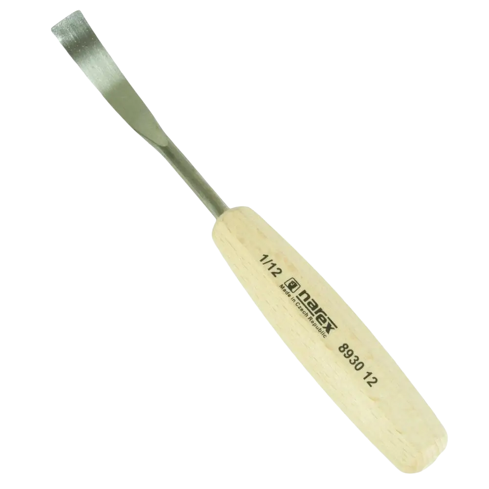 Kaiverrustaltta narex kaari 893310 puun kaivertamiseen vaaleanvärisellä puisella kahvalla ja kiiltävällä metallisella terällä