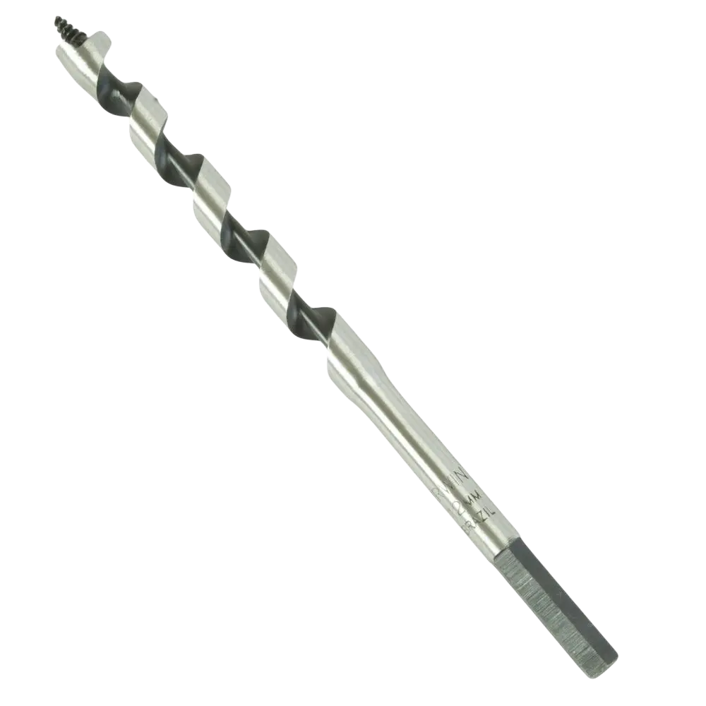 Yksikierteinen irwin auger kierrepuuporanterä 12 x 191 mm hopeanvärinen kuusikulmainen varsi metallista