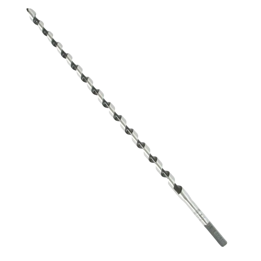 Kuusikulmainen varsi irwin auger 12 x 400 mm hopeanvärinen kierrepuuporanterä puun poraamiseen mustilla kärjillä