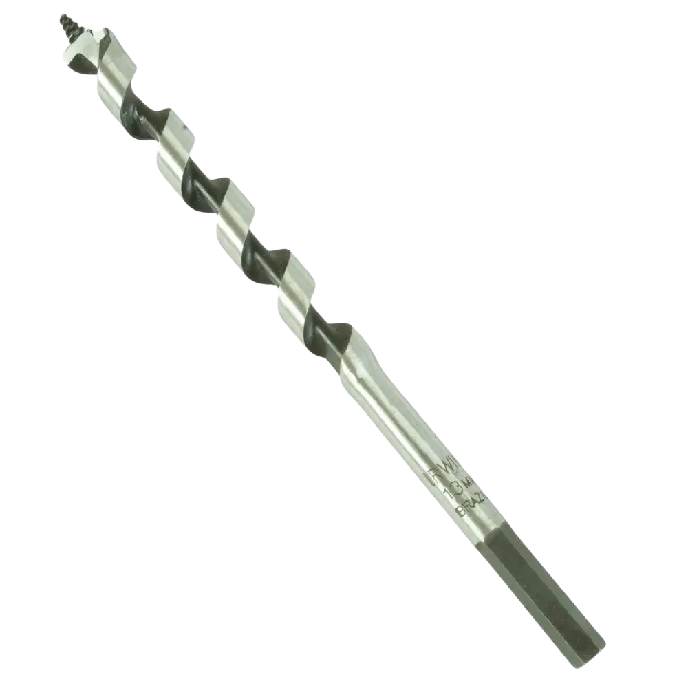 Kuusikulmainen varsi irwin auger 13x191mm metallinen kierrepuuporanterä kaiverruksin