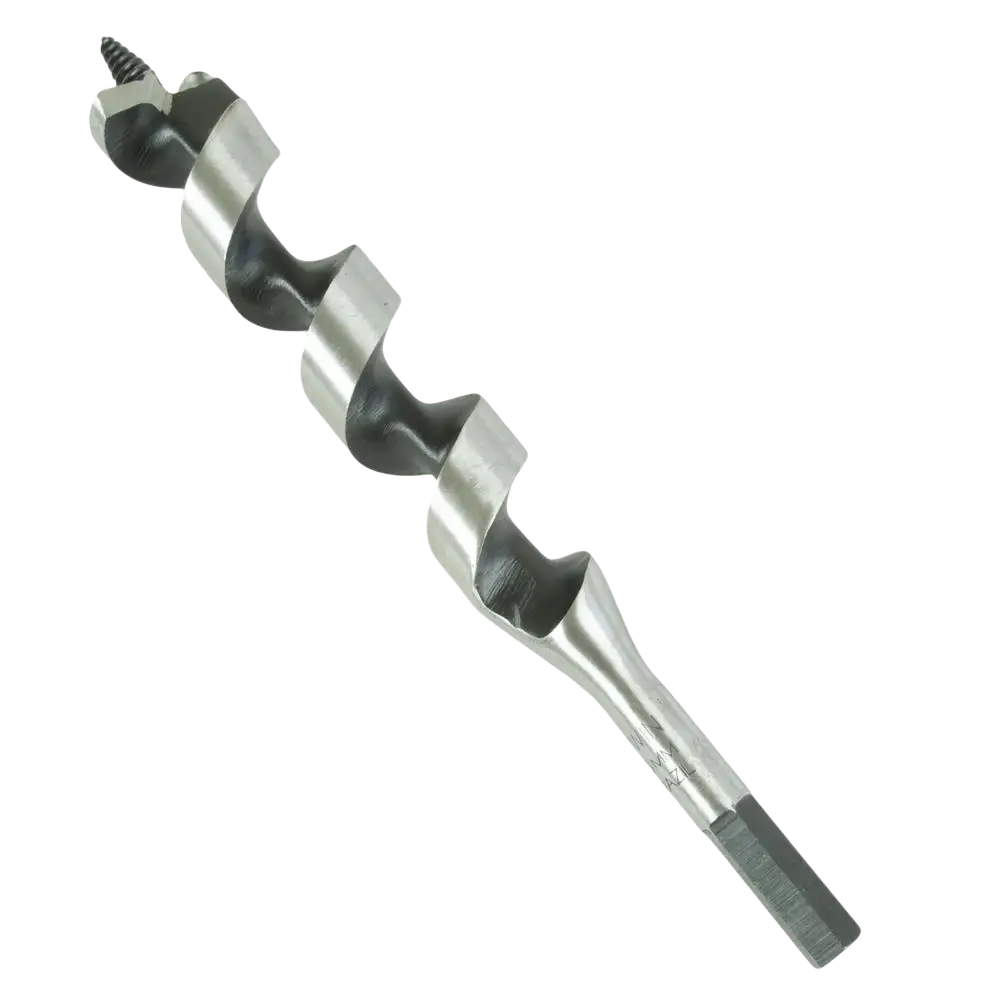 Kierrepuuporanterä irwin auger 22 x 191 mm metallinen yksikierteinen terä kuusikulmainen varsi mustalla kärjellä