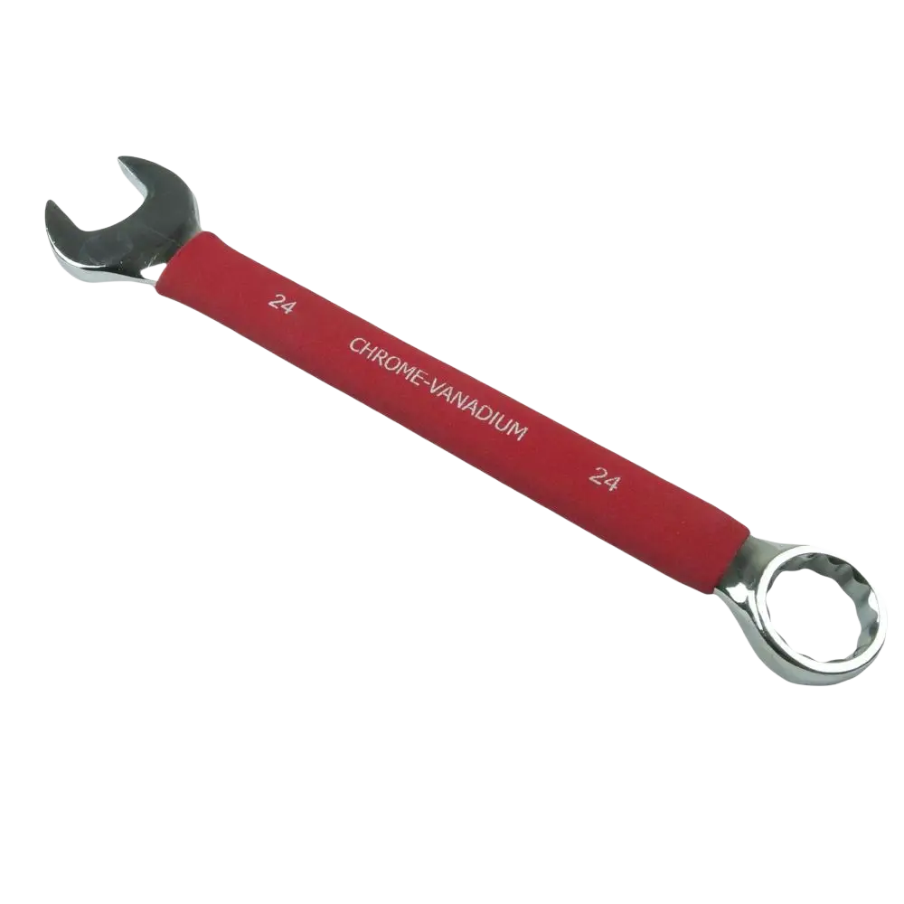 Kiintolenkki procat 24 mm kuminen pinnoite red-handled chrome-vanadium wrench with silver metal heads