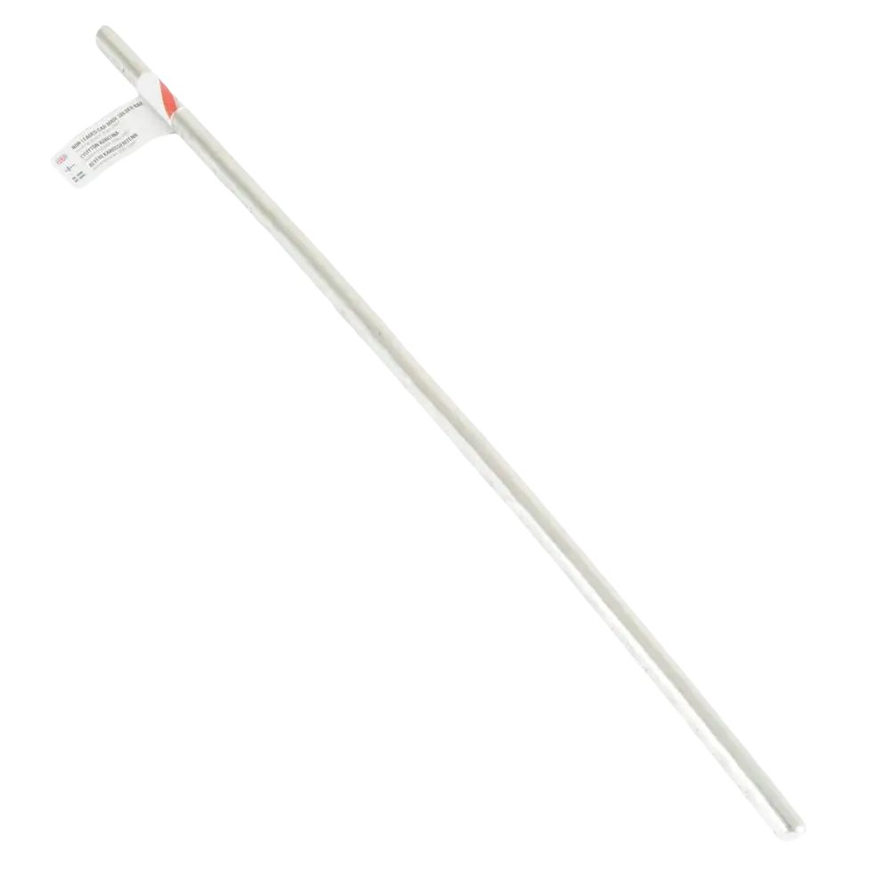Koritina schwan hopeanvärinen metallitangon 10 x 6 x 400 mm lyijytön tuote, jossa valkoinen etiketti lähellä päätä