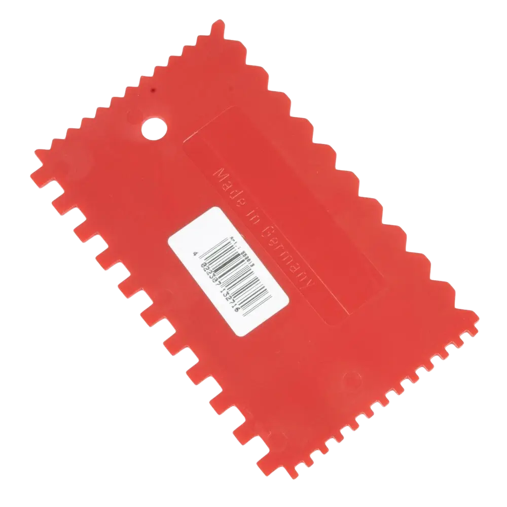Red muovinen laastikampa schwan 135x90mm sahalaitainen reuna ja ripustusreikä