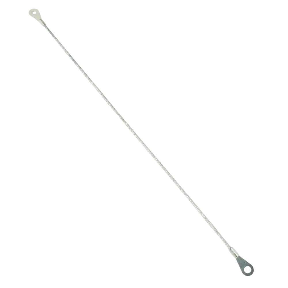 Hopeavärinen punottu metallikaapeli lenkitetyillä päillä lankasahanterä artu 30 cm keraamisten tiilten käsittelyyn