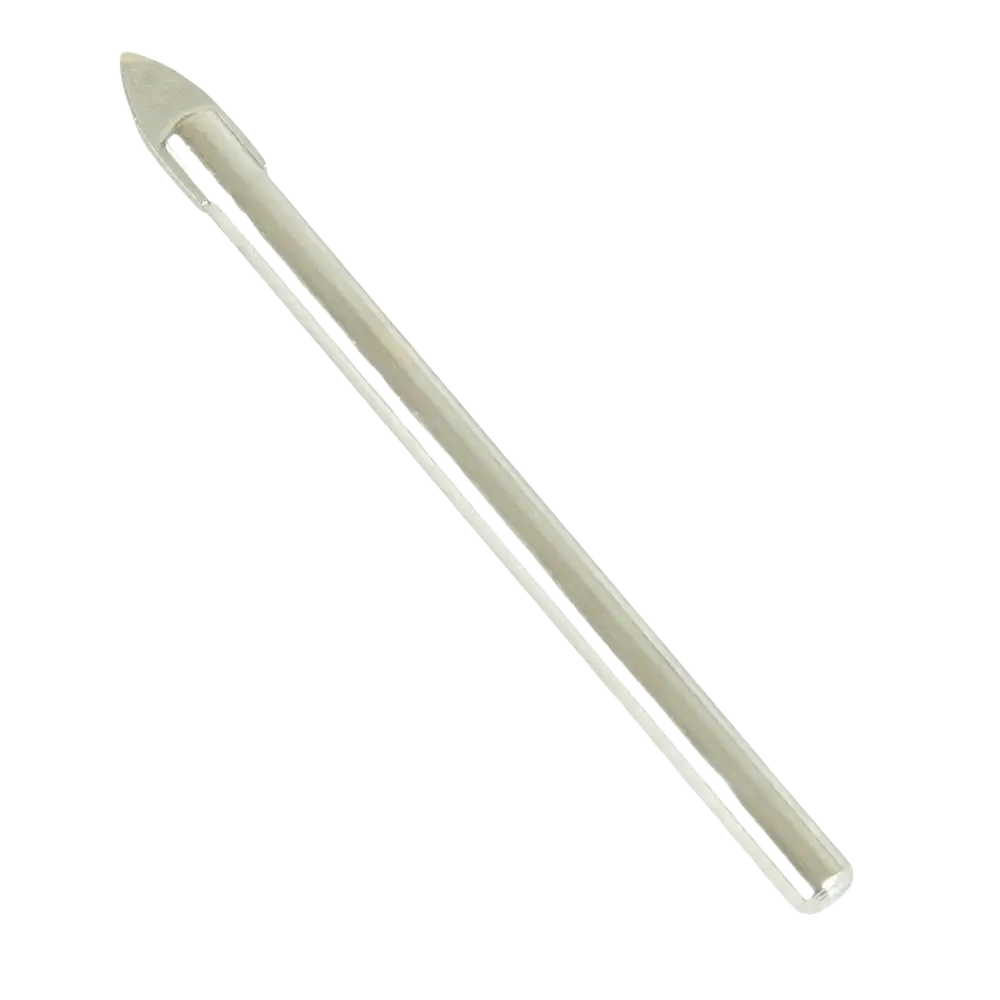Silvervärinen ohut lasipora spade lasipora irwin 6 mm jossa terävä kärki ja metallinen pinta