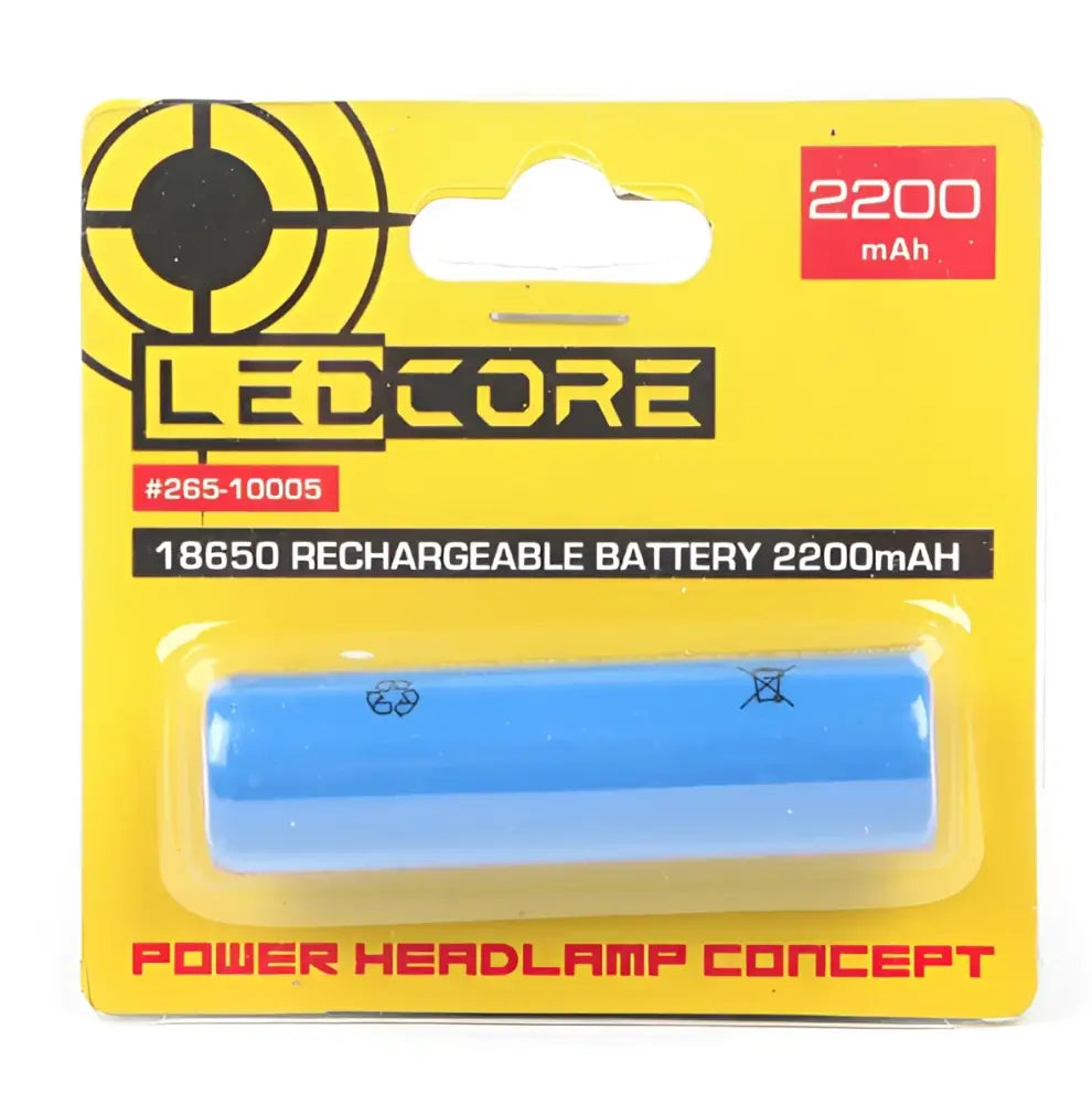 Ledcore ladattava akku 18650 tyyppi 2200mah keltaisessa pakkauksessa ladattava akku käyttöön