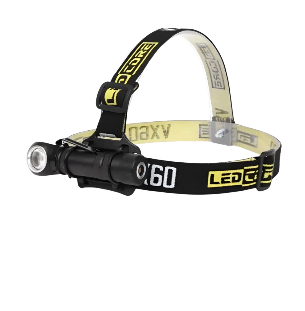 Ledcore vx60 ladattava otsavalo musta ja keltainen ergonominen design vx60 800lm kirkas otsavalo