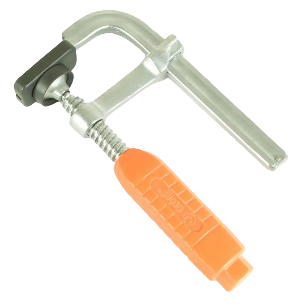 Orange-kahvallinen taotusta teräksestä valmistettu liimauspuristin procat pro 60 x 100 mm säädettävällä ruuvimekanismilla