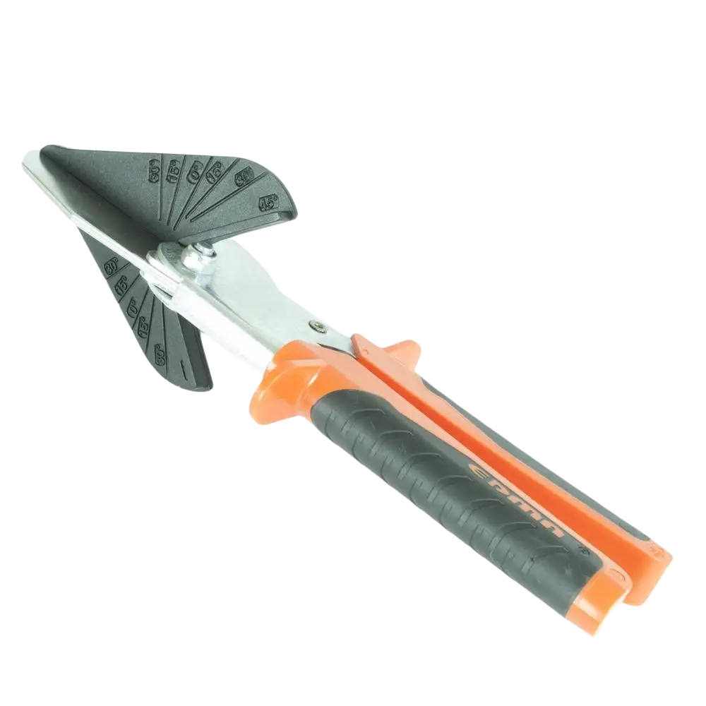 Listapihdit edma 245 mm oranssi ja musta ergonominen metallinen kulmaleikkuri säädettävällä asteikkoviitteellä