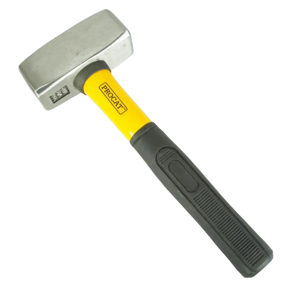 Yellow and black procat moska 1500 g lasikuituvarsi sledgehammer with metallic silver head for kevyisiin purkutöihin